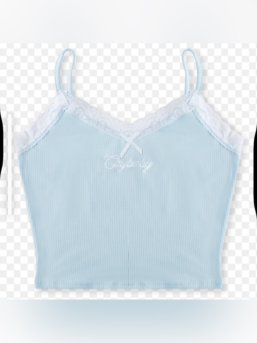Melanie Martinez “Cry Baby” Light Blue Lace-Trim Ribbed Cami Tank Top